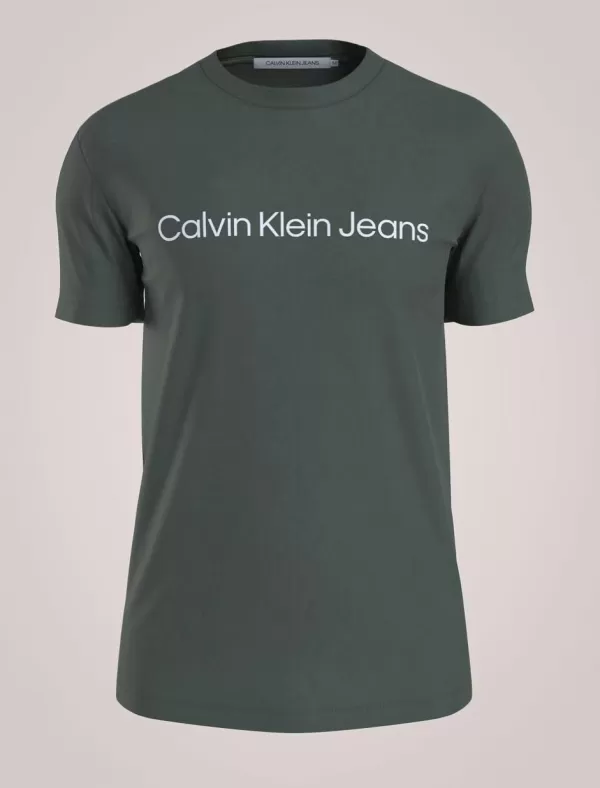 CALVIN KLEIN Camiseta Hombre Institutional Logo Slim Tee Verde>Hombre Camisetas