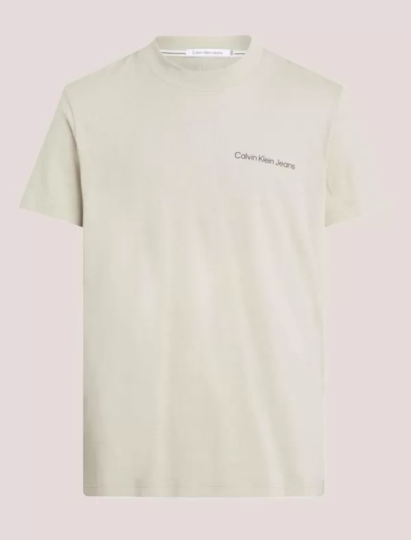 CALVIN KLEIN Camiseta Hombre Logo Tape Tee Beig>Hombre Camisetas