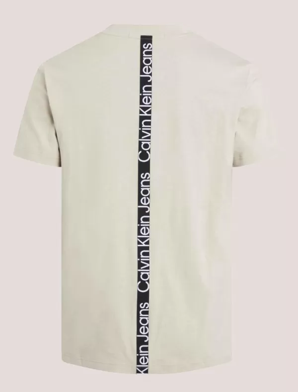 CALVIN KLEIN Camiseta Hombre Logo Tape Tee Beig>Hombre Camisetas