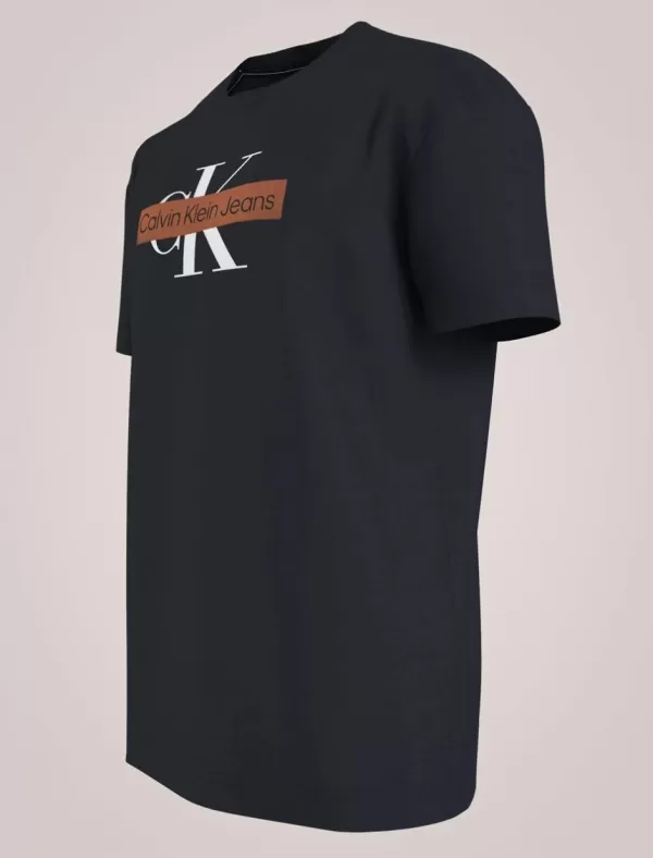 CALVIN KLEIN Camiseta Hombre Monologo Stencil Tee Negro>Hombre Camisetas