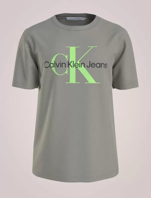 CALVIN KLEIN Camiseta Hombre Seasonal Monologo Tee Beig>Hombre Camisetas