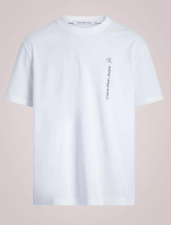 CALVIN KLEIN Camiseta Hombre Vertical Institutional Tee Blanco>Hombre Camisetas