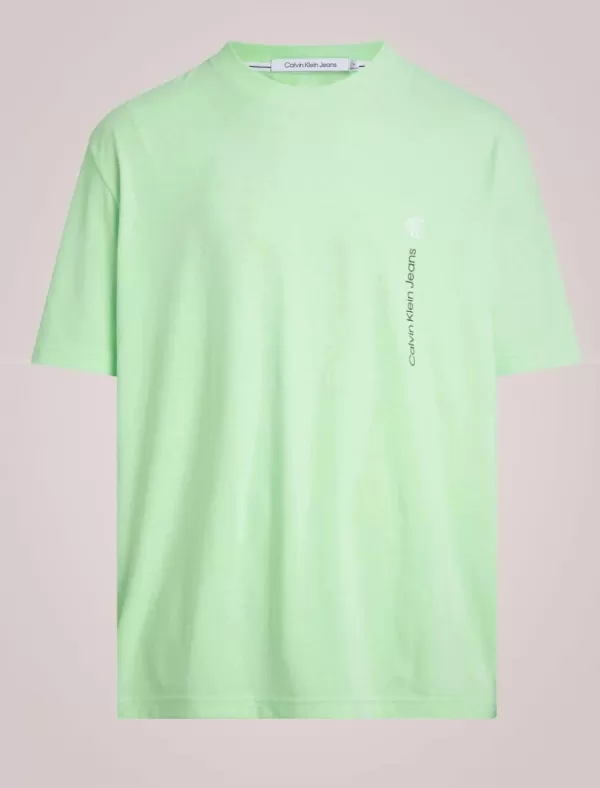 CALVIN KLEIN Camiseta Hombre Vertical Institutional Tee Verde>Hombre Camisetas