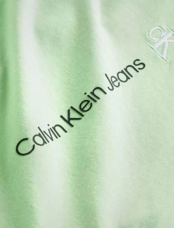 CALVIN KLEIN Camiseta Hombre Vertical Institutional Tee Verde>Hombre Camisetas