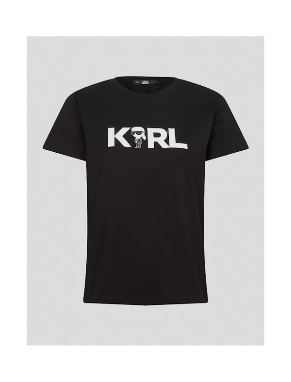 KARL LAGERFELD Camisetas Ikonik 2.0 Karl Logo T-Shirt Negro>Mujer Camisetas