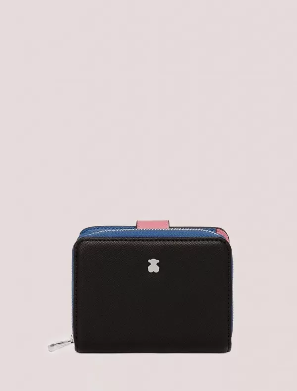 TOUS Cartera New Dubai Saffiano Billetera S Negro>Mujer Carteras