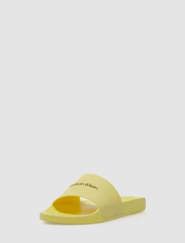 CALVIN KLEIN Chancla Pool Slide Rubber Amarillo>Hombre Chanclas