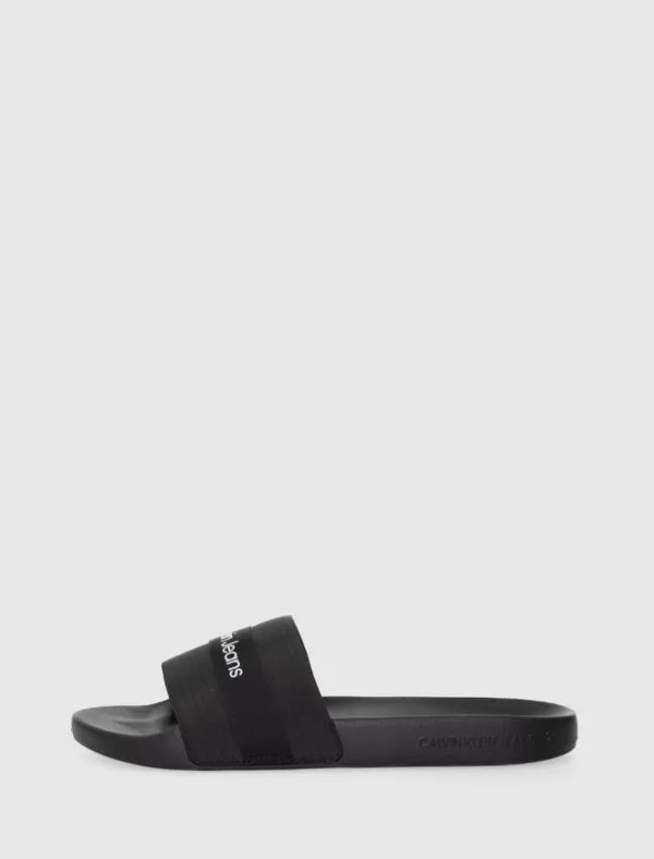 CALVIN KLEIN Chancla Slide Webbing Negro>Hombre Chanclas