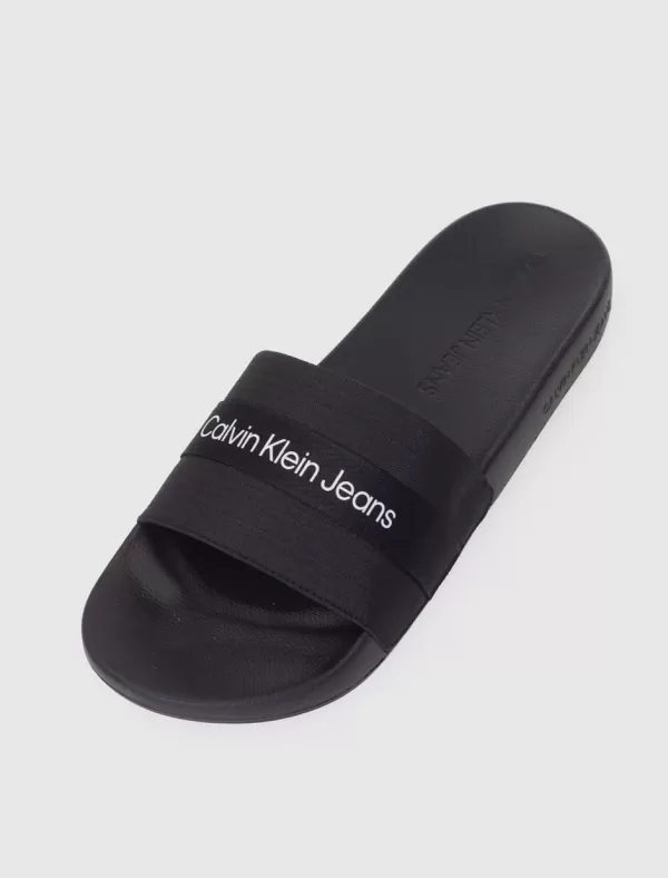 CALVIN KLEIN Chancla Slide Webbing Negro>Hombre Chanclas