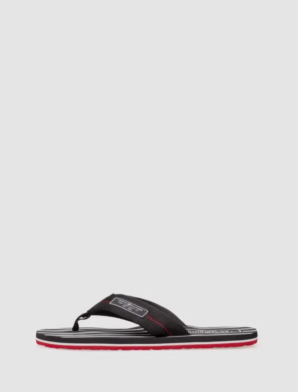 TOMMY HILFIGER Chancla Patch Hilfiger Beach Sandal Negro>Hombre Chanclas