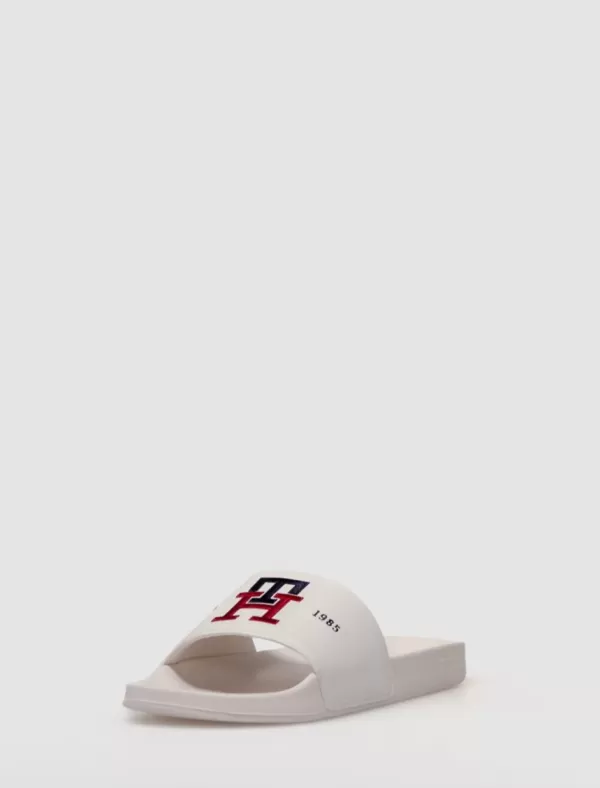 TOMMY HILFIGER Chancla Th Embroidery Pool Slide Blanco>Hombre Chanclas