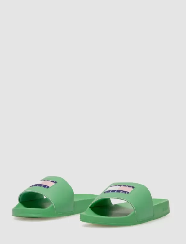 TOMMY HILFIGER Chancla Tommy Jeans Flag Print Pool Sld Verde>Mujer Chanclas