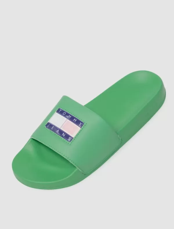 TOMMY HILFIGER Chancla Tommy Jeans Flag Print Pool Sld Verde>Mujer Chanclas