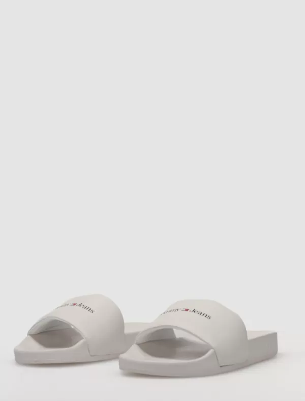TOMMY HILFIGER Chancla Tommy Jeans Printed Pu Pool Sld Blanco>Mujer Chanclas
