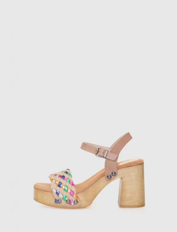 PORRONET Sandalia Vanesa Beig>Mujer Sandalias