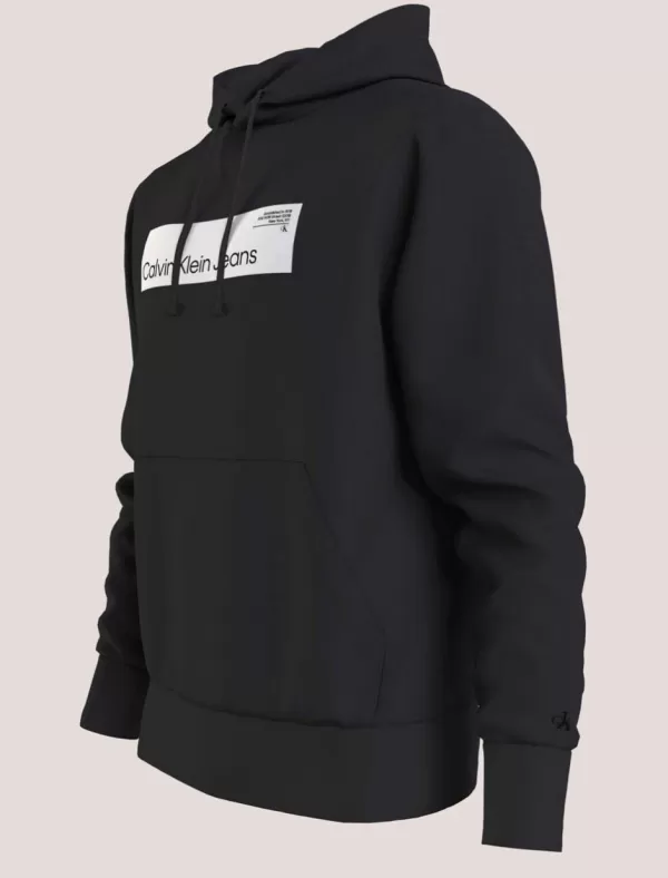 CALVIN KLEIN Sudadera Hombre Hyper Real Box Logo Hoodie Negro>Hombre Sudaderas