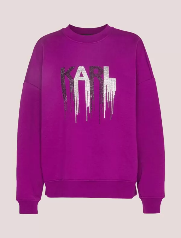 KARL LAGERFELD Sudadera Rhinestone Sweartshirt Fuxia>Mujer Sudaderas