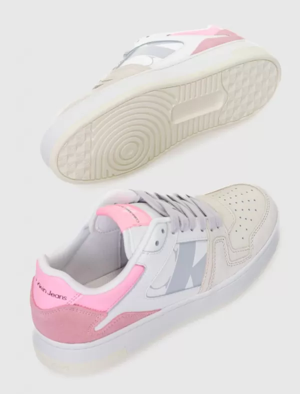 CALVIN KLEIN Zapatilla Basket Cupsole Laceup Mixn Lth Wn Beig>Mujer Zapatillas